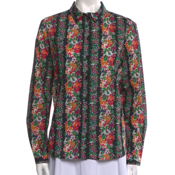 $125 SÉZANE Pierro Floral Print Long Sleeve Button-Up Shirt, Size 34 (US 2) - Picture 2 of 8